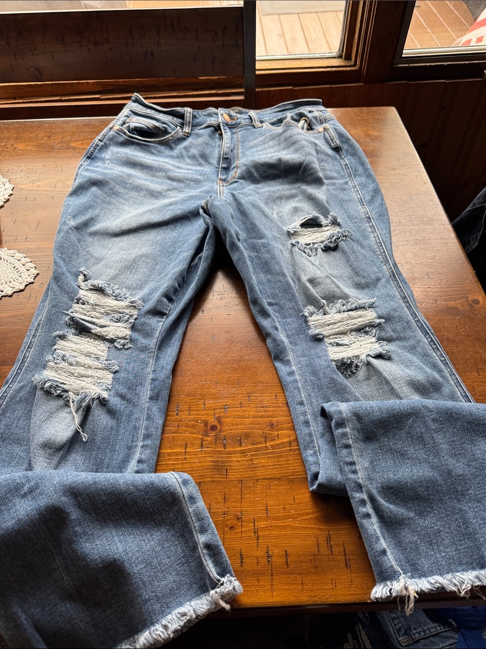 Judy Blue Women’s Distressed Blue Ripped Jeans - Casual Everyday Style size 16w